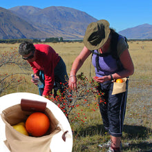 Load image into Gallery viewer, Foldable Foraging PU Leather Belt Canvas Pouch Fruit Picking Gathering Waist Bag