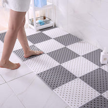 Load image into Gallery viewer, Pack of 4 DIY Anti Non Slip Interlocking Rubber Bath Shower Mat Rug Floor Tiles with Drain Holes Bathtub Bathroom