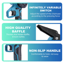 Load image into Gallery viewer, 6" Cordless Electric Rechargeable Chainsaw 2X Battery Wood Cutter Chain Saw Kit