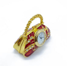 Load image into Gallery viewer, Antique Pouch Handbag Clock Jewelry Box Christmas Gift Idea