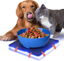 Load image into Gallery viewer, Non Slip 2 in 1 Interlocking Twisty Dish Pet Food Bowl and No Mess Spill Proof Lock in Place Mat