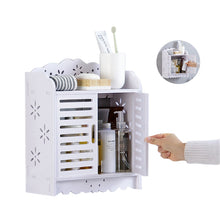 Load image into Gallery viewer, Wall Mounted Bathroom Cabinet Shelf Storage Rack with Doors