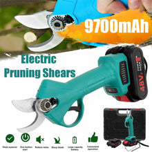 Load image into Gallery viewer, 48V Cordless Rechargeable Electric Pruning Shears Branch Cutter with 2 Battery