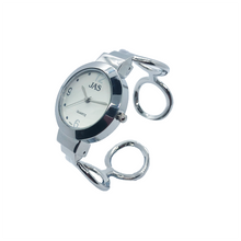 Load image into Gallery viewer, JAS Silver Stylish Casual Ladies Watch Bangle Bracelet Wrist Watches Quartz Gift