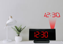 Load image into Gallery viewer, LED Digital Projection Alarm Clock Time Projector LCD Display FM Radio