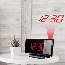 Load image into Gallery viewer, LED Digital Projection Alarm Clock Time Projector LCD Display FM Radio