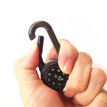 Load image into Gallery viewer, 2x 3in1 Keychain Compass Carabiner Thermometer Hook Camping Hiking Survival Tool