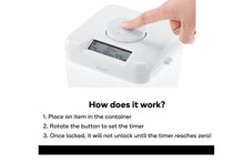Load image into Gallery viewer, Kitchen Time Locking Container Lockable Food Safe Storage Canister with Timer - White