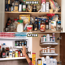 Load image into Gallery viewer, Instant Organizing Spinning 360 Degrees Grip-on Corner Shelf Kitchen Storage Bathroom Shelf