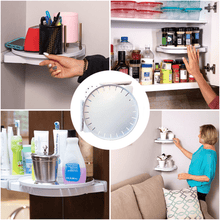 Load image into Gallery viewer, Instant Organizing Spinning 360 Degrees Grip-on Corner Shelf Kitchen Storage Bathroom Shelf