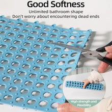 Load image into Gallery viewer, Pack of 4 DIY Anti Non Slip Interlocking Rubber Bath Shower Mat Rug Floor Tiles with Drain Holes Bathtub Bathroom