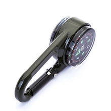 Load image into Gallery viewer, 2x 3in1 Keychain Compass Carabiner Thermometer Hook Camping Hiking Survival Tool
