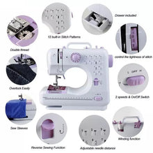 Load image into Gallery viewer, Deluxe 12 Stitches Double Thread Portable Electric Sewing Machine w/ 42pcs Sewing Accessories