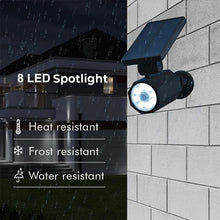 Load image into Gallery viewer, Solar Powered 8 LED PIR Motion Sensor Spotlight Garden Outdoor Security Light