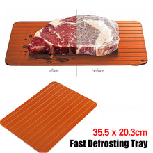 Load image into Gallery viewer, Quick Defrost Tray Rapid Thaw Plate Board for Defrosting Meat Frozen Food Metal