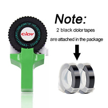 Load image into Gallery viewer, Handheld Label Embossing Maker Mini Letter Number Writer with 2 Tape Replacement for Home DIY Crafting (Black)