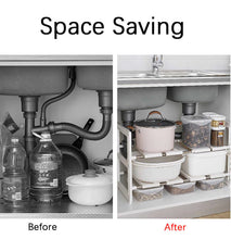 Load image into Gallery viewer, 2 Tier Multifunctional Expandable Under Sink Organizer Storage Rack with Removable Shelves and Steel Pipes