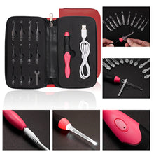 Load image into Gallery viewer, 11 In 1 USB Light Up LED Knitting Crochet Needles Kit Tool Sweater Sewing Set