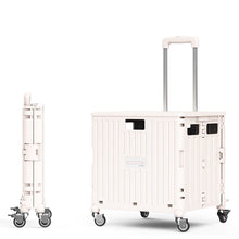Load image into Gallery viewer, Folding Shopping Cart 65L Large Grocery Foldable Basket Trolley Storage Crate with Cover