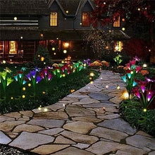 Load image into Gallery viewer, LED Solar Light Outdoor 4 Head Lily Garden Flower Waterproof Decorative Lamp