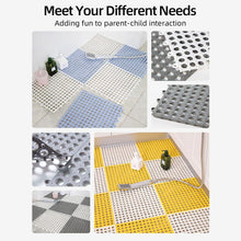 Load image into Gallery viewer, Pack of 4 DIY Anti Non Slip Interlocking Rubber Bath Shower Mat Rug Floor Tiles with Drain Holes Bathtub Bathroom