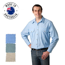 Load image into Gallery viewer, Mens Long Sleeve Plain Shirt Country Traditional Men Clothing Made in Australia 10018