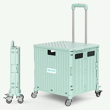 Load image into Gallery viewer, Folding Shopping Cart 65L Large Grocery Foldable Basket Trolley Storage Crate with Cover
