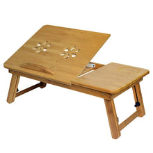 Load image into Gallery viewer, Foldable Portable Adjustable Deluxe Bamboo Laptop Bed Desk Computer Stand Table