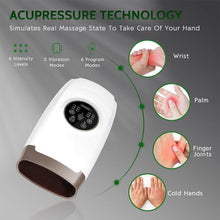 Load image into Gallery viewer, Electric Hand Palm Finger Massager Relieve Stress Vibration Acupressure Heated Machines Air Compression