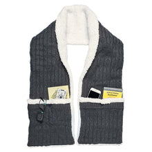 Load image into Gallery viewer, Ultra Plush Soft and Warm Comfortable Hoodie Scarf Blanket with Pockets - Grey