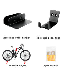 Load image into Gallery viewer, Bike Rack Pedal Hook Wall Mount Hanger Wheel Holder Display Storage Brackets