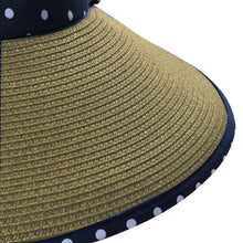 Load image into Gallery viewer, Polka Dot Women Roll Up Hat Wide Brim Floppy Sun Visor Hats Open Top Summer