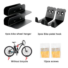 Load image into Gallery viewer, Bike Rack Pedal Hook Wall Mount Hanger Wheel Holder Display Storage Brackets