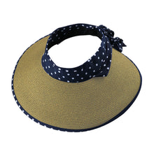 Load image into Gallery viewer, Polka Dot Women Roll Up Hat Wide Brim Floppy Sun Visor Hats Open Top Summer