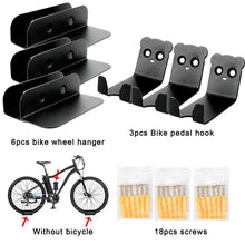 Load image into Gallery viewer, Bike Rack Pedal Hook Wall Mount Hanger Wheel Holder Display Storage Brackets