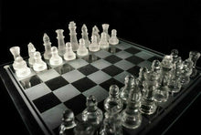 Load image into Gallery viewer, 32pcs Glass Chess Set Frosted Board Game Queen's Elegant Crystal Gambit