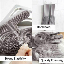 Load image into Gallery viewer, 1 Pair Bristled Silicone Gloves Dishwashing Glove Scrubber Cleaning Kitchen Tool