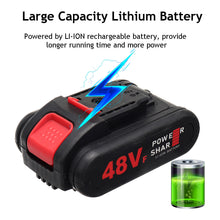 Load image into Gallery viewer, 48V Cordless Rechargeable Electric Pruning Shears Branch Cutter with 2 Battery