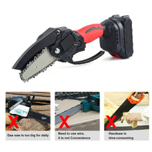 Load image into Gallery viewer, Mini Cordless Electric Rechargeable Chainsaw 2X Battery Wood Cutter Chain Saw Kit