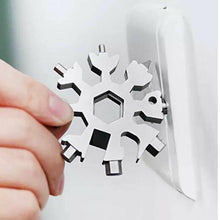 Load image into Gallery viewer, 18 in 1 Stainless Multi-Tool Snowflake Wrench Screwdriver Bottle Opener Keychain