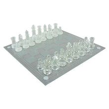 Load image into Gallery viewer, 32pcs Glass Chess Set Frosted Board Game Queen's Elegant Crystal Gambit