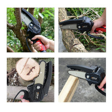 Load image into Gallery viewer, Mini Cordless Electric Rechargeable Chainsaw 2X Battery Wood Cutter Chain Saw Kit