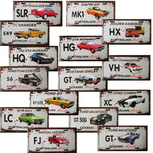 Load image into Gallery viewer, Car Tin Signs Ford Holden Aussie Muscle License Plate Gift Bar Man Cave Shed