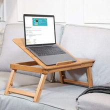 Load image into Gallery viewer, Foldable Portable Adjustable Deluxe Bamboo Laptop Bed Desk Computer Stand Table