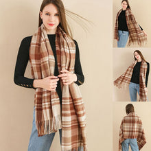 Load image into Gallery viewer, Trendy Soft Knit Check Body Wrap - Cozy Winter Wrap - One Size Fits Most
