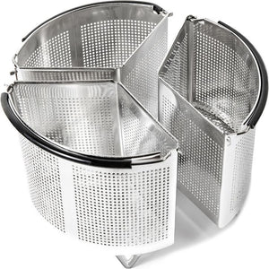 3-Piece Stainless Steel Divided Steamer Basket Pot Divider Set - Cook Multiple Foods at Once