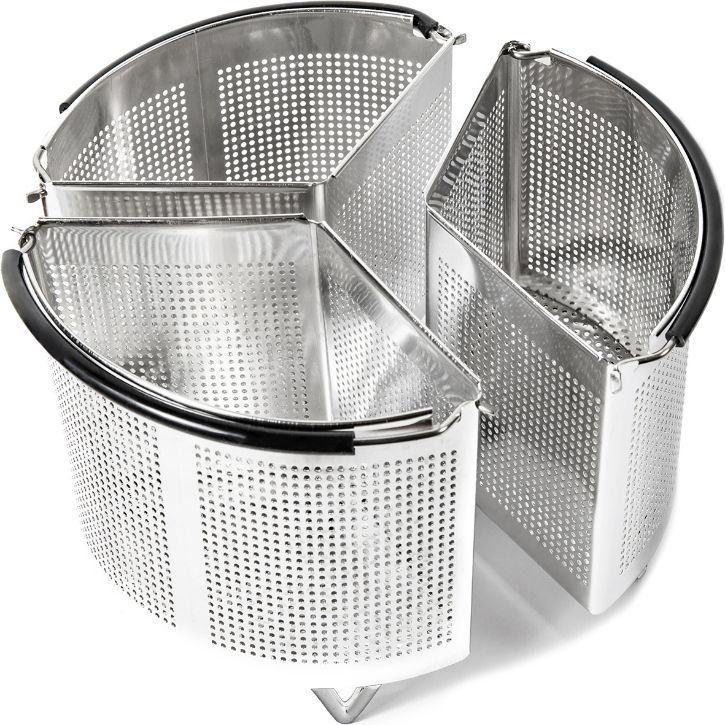 3-Piece Stainless Steel Divided Steamer Basket Pot Divider Set - Cook Multiple Foods at Once