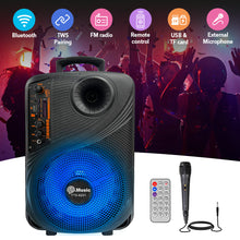 Load image into Gallery viewer, 2000W Portable 8“ Bluetooth Wireless Speaker Party Outdoor Stereo Subwoofer Heavy Bass with Karaoke Mic
