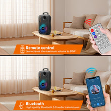 Load image into Gallery viewer, 2000W Portable 8“ Bluetooth Wireless Speaker Party Outdoor Stereo Subwoofer Heavy Bass with Karaoke Mic
