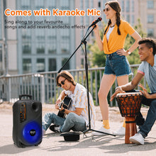 Load image into Gallery viewer, 2000W Portable 8“ Bluetooth Wireless Speaker Party Outdoor Stereo Subwoofer Heavy Bass with Karaoke Mic
